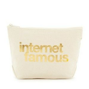 New DOGEARED Internet Famous Canvas Zip Pouch Bag